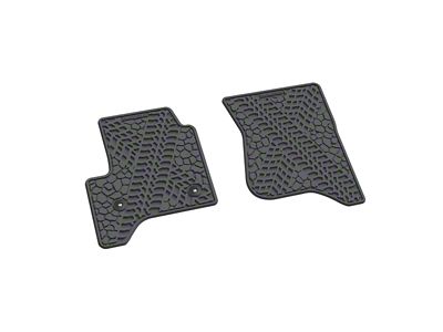 Factory Floorpan Fit Tire Tread/Scorched Earth Scene Front Floor Mats; Grey (14-18 Sierra 1500 Regular Cab)