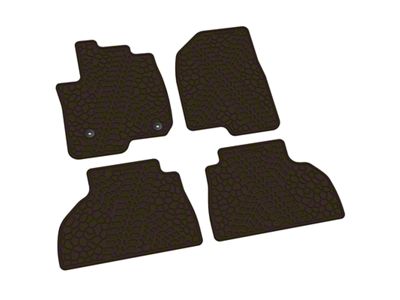 FLEXTREAD Factory Floorpan Fit Tire Tread/Scorched Earth Scene Front and Rear Floor Mats; Brown (19-24 Sierra 1500 Double Cab)