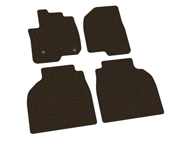 FLEXTREAD Factory Floorpan Fit Tire Tread/Scorched Earth Scene Front and Rear Floor Mats; Brown (19-24 Sierra 1500 Crew Cab)