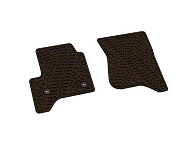 FLEXTREAD Factory Floorpan Fit Tire Tread/Scorched Earth Scene Front Floor Mats; Brown (14-18 Sierra 1500 Regular Cab)