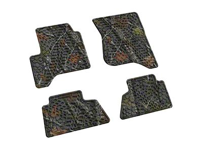 Factory Floorpan Fit Tire Tread/Scorched Earth Scene Front and Rear Floor Mats; Rugged Woods Camouflage (15-19 Sierra 2500 HD Crew Cab)