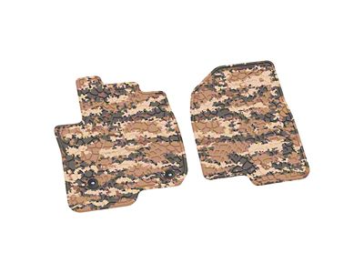 FLEXTREAD Factory Floorpan Fit Tire Tread/Scorched Earth Scene Front Floor Mats; Cyberflage Camouflage (20-24 Sierra 2500 HD Regular Cab)