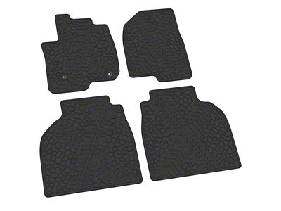 FLEXTREAD Factory Floorpan Fit Tire Tread/Scorched Earth Scene Front and Rear Floor Mats; Black (19-24 Silverado 1500 Crew Cab)