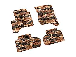 Factory Floorpan Fit Tire Tread/Scorched Earth Scene Front and Rear Floor Mats; Cyberflage Camouflage (14-18 Silverado 1500 Double Cab)
