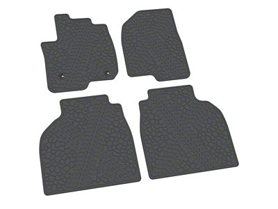 FLEXTREAD Factory Floorpan Fit Tire Tread/Scorched Earth Scene Front and Rear Floor Mats; Grey (19-24 Silverado 1500 Crew Cab)