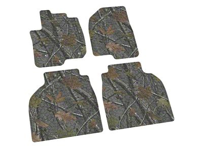 Factory Floorpan Fit Tire Tread/Scorched Earth Scene Front and Rear Floor Mats; Rugged Woods Camouflage (19-25 Silverado 1500 Crew Cab)