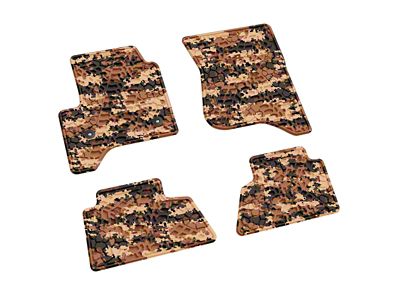 Factory Floorpan Fit Tire Tread/Scorched Earth Scene Front and Rear Floor Mats; Cyberflage Camouflage (15-19 Silverado 2500 HD Crew Cab)