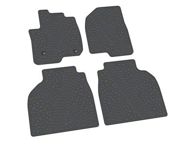 Factory Floorpan Fit Tire Tread/Scorched Earth Scene Front and Rear Floor Mats; Grey (20-25 Silverado 2500 HD Crew Cab)