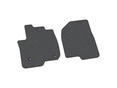 Factory Floorpan Fit Tire Tread/Scorched Earth Scene Front Floor Mats; Grey (20-25 Silverado 2500 HD Regular Cab)
