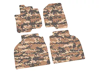 Factory Floorpan Fit Tire Tread/Scorched Earth Scene Front and Rear Floor Mats; Cyberflage Camouflage (20-25 Silverado 3500 HD Crew Cab)