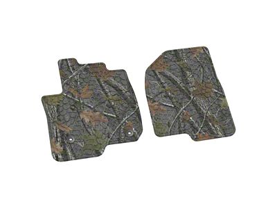 FLEXTREAD Factory Floorpan Fit Tire Tread/Scorched Earth Scene Front Floor Mats; Rugged Woods Camouflage (20-24 Silverado 3500 HD Regular Cab)