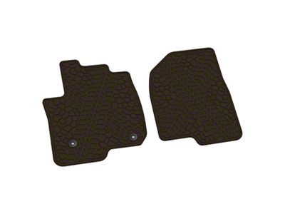 FLEXTREAD Factory Floorpan Fit Tire Tread/Scorched Earth Scene Front Floor Mats; Brown (20-24 Silverado 3500 HD Regular Cab)