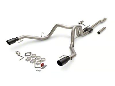 Flowmaster Outlaw Dual Exhaust System with Black Tips; Rear Exit (21-25 3.5L EcoBoost F-150 w/ Factory Dual Exhaust, Excluding Raptor)