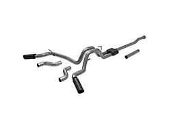 Flowmaster Outlaw Dual Exhaust System with Black Tips; Side/Rear Exit (21-24 3.5L EcoBoost F-150, Excluding Raptor & Tremor)