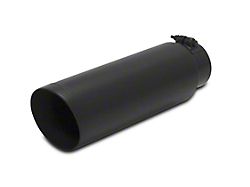 Flowmaster Angle Cut Round Exhaust Tip; 3.50-Inch; Black (Fits 2.50-Inch Tailpipe)