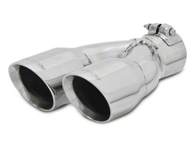 Flowmaster Dual Angle Cut Exhaust Tip; 3-Inch; Polished (Fits 2.50-Inch Tailpipe)