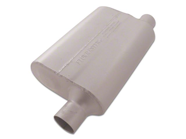 Flowmaster 40 Series Delta Flow Offset/Same Side Out Oval Muffler; 2.25-Inch Inlet/2.25-Inch Outlet (Universal; Some Adaptation May Be Required)