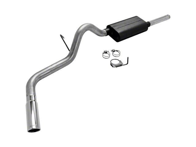 Flowmaster Force II Single Exhaust System with Polished Tip; Rear Exit (05-11 4.7L Dakota)