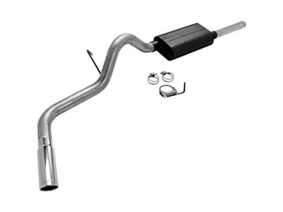 Flowmaster Force II Single Exhaust System with Polished Tip; Rear Exit (05-11 4.7L Dakota)