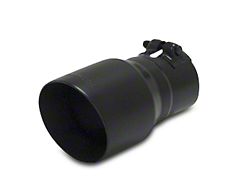 Flowmaster Angle Cut Round Exhaust Tip; 4-Inch; Black (Fits 3-Inch Tailpipe)