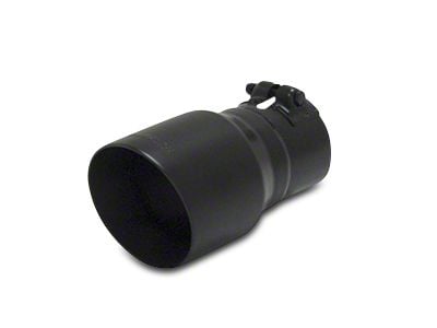 Flowmaster Angle Cut Round Exhaust Tip; 4-Inch; Black (Fits 3-Inch Tailpipe)