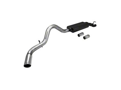 Flowmaster American Thunder Single Exhaust System with Polished Tip; Side Exit (01-06 6.0L Sierra 3500)