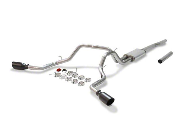 Flowmaster FlowFX Dual Exhaust System with Black Tips; Side Exit (04-08 5.4L F-150)