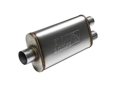 Flowmaster FlowFX Center/Dual Oval Muffler; 3-Inch Inlet/2.50-Inch Outlet (Universal; Some Adaptation May Be Required)