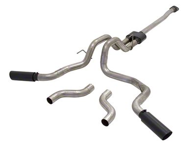 Flowmaster Outlaw Dual Exhaust System with Black Tips; Side/Rear Exit (15-20 5.0L F-150)