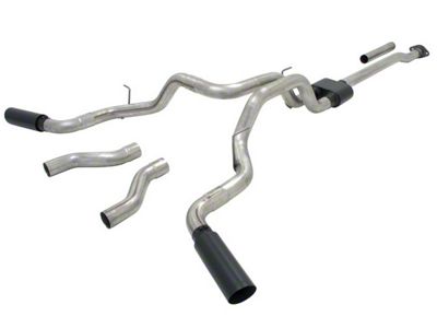 Flowmaster Outlaw Dual Exhaust System with Black Tips; Side/Rear Exit (09-10 5.4L F-150, Excluding Raptor)