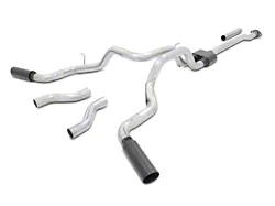Flowmaster Outlaw Dual Exhaust System with Black Tips; Side/Rear Exit (2010 5.4L F-150 Raptor)