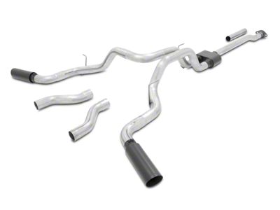 Flowmaster Outlaw Dual Exhaust System with Black Tips; Side/Rear Exit (2010 5.4L F-150 Raptor)