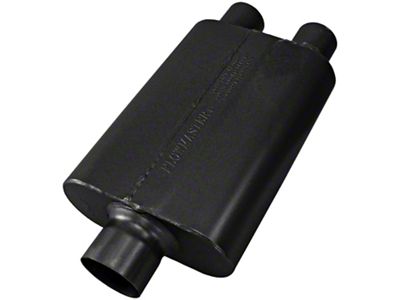 Flowmaster 40 Series Delta Flow Center/Dual Out Oval Muffler; 3-Inch Inlet/2.50-Inch Outlet (Universal; Some Adaptation May Be Required)