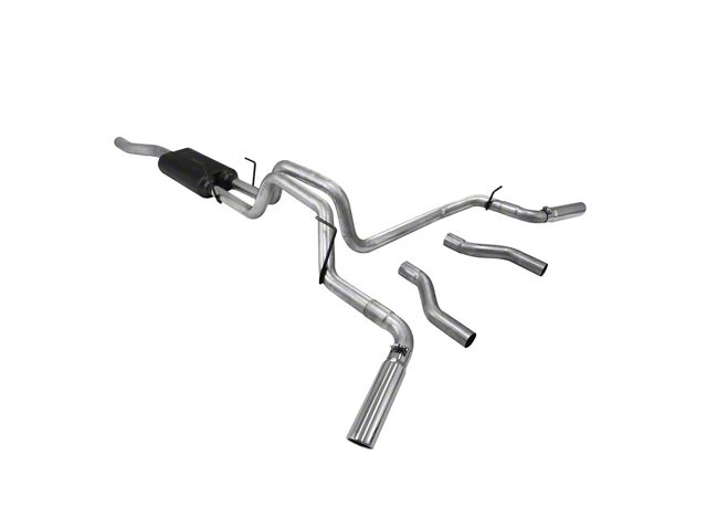 Flowmaster American Thunder Dual Exhaust System with Polished Tips; Side/Rear Exit (06-08 5.7L RAM 1500 Mega Cab)