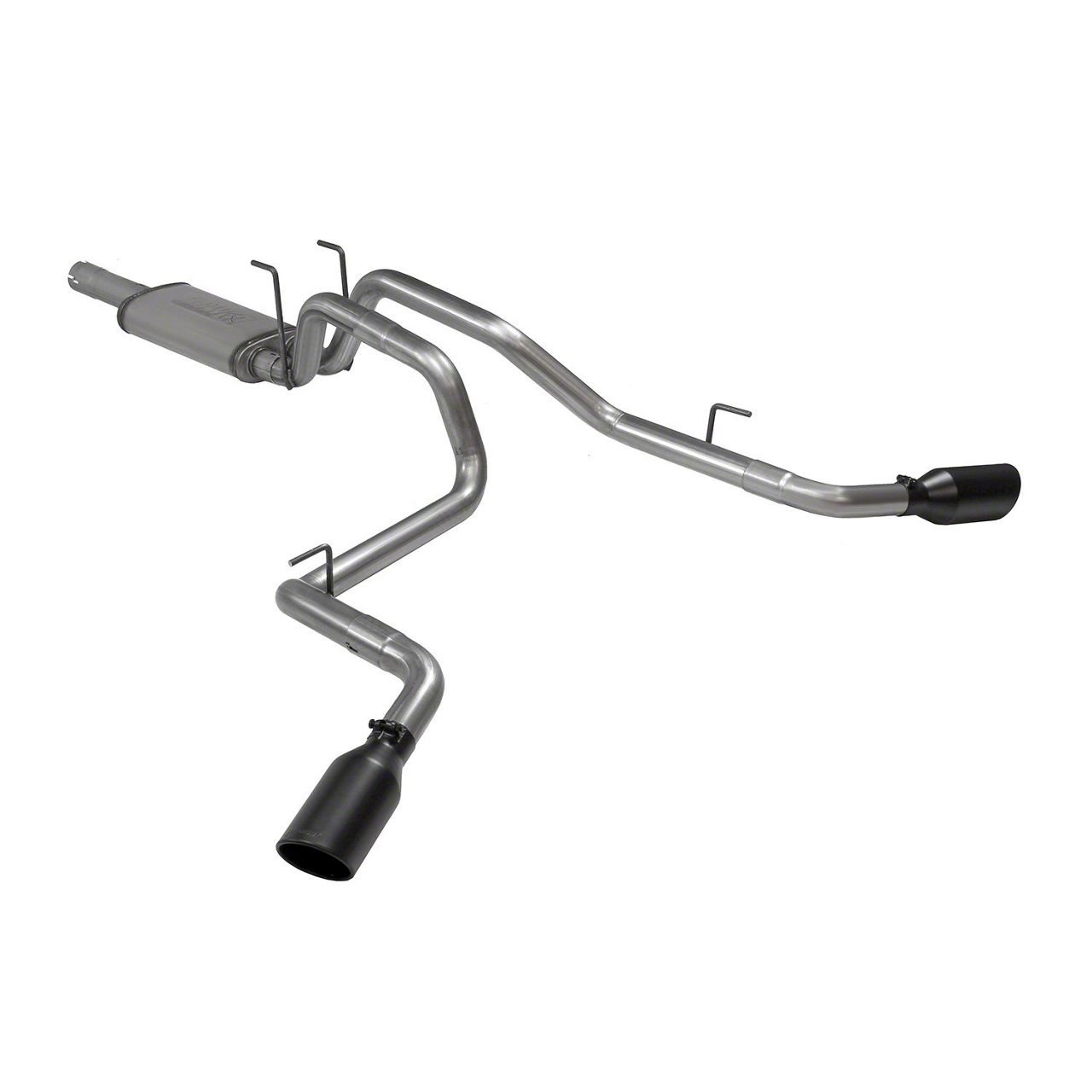 Flowmaster RAM 1500 FlowFX Dual Exhaust System with Black Tips; Side