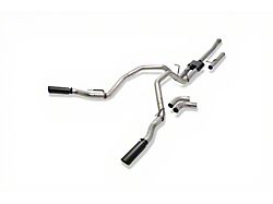 Flowmaster Outlaw Dual Exhaust System with Black Tips; Side/Rear Exit (19-24 5.7L RAM 1500)
