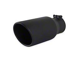 Flowmaster Rolled Angle Cut Exhaust Tip; 5-Inch; Black Ceramic Coating (Fits 3.50-Inch Tailpipe)