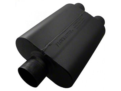 Flowmaster 40 Series Center/Dual Out Oval Muffler; 3-Inch Inlet/2.50-Inch Outlet (Universal; Some Adaptation May Be Required)