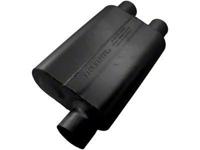 Flowmaster 40 Series Delta Flow Offset/Dual Out Oval Muffler; 3-Inch Inlet/2.50-Inch Outlet (Universal; Some Adaptation May Be Required)
