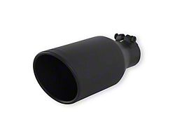 Flowmaster Rolled Angle Cut Exhaust Tip; 4.50-Inch; Black Ceramic Coating (Fits 2.50-Inch Tailpipe)