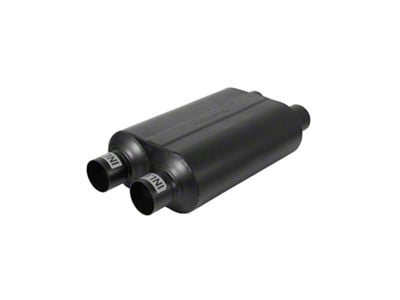 Flowmaster Super 40 Series Dual In/Dual Out Oval Muffler; 2.50-Inch Inlet/2.50-Inch Outlet (Universal; Some Adaptation May Be Required)