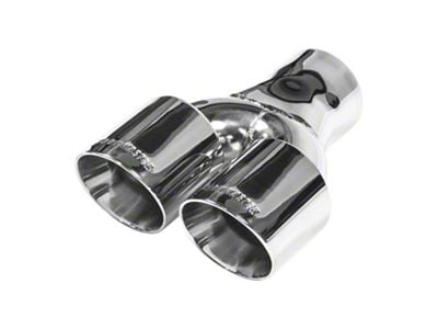 Flowmaster Angle Cut Rolled End Dual Round Exhaust Tip; 3-Inch; Polished (Fits 3-Inch Tailpipe)