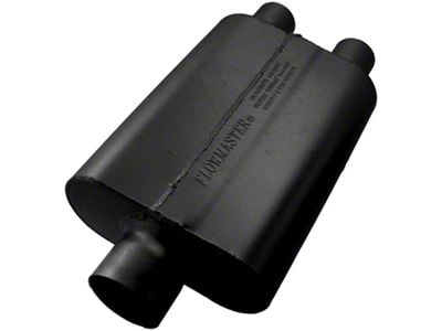 Flowmaster 40 Series Delta Flow Offset/Dual Out Oval Muffler; 3-Inch Inlet/2.25-Inch Outlet (Universal; Some Adaptation May Be Required)