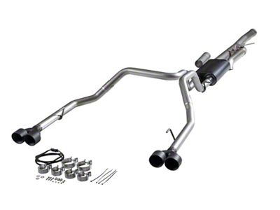 Flowmaster American Thunder Dual Exhaust System with Black Tips; Rear Exit (24-26 6.2L Sierra 1500 w/ Factory Dual Exhaust)