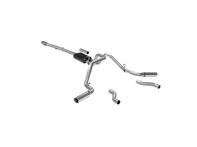 Flowmaster American Thunder Dual Exhaust System with Polished Tips; Side/Rear Exit (19-24 5.3L Sierra 1500 w/o Factory Dual Exhaust)