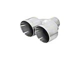 Flowmaster Angle Cut Double Wall Dual Exhaust Tip; 4-Inch; Polished (Fits 2.50-Inch Tailpipe)
