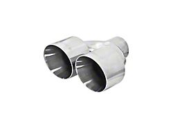 Flowmaster Angle Cut Double Wall Dual Exhaust Tip; 4-Inch; Polished (Fits 2.50-Inch Tailpipe)