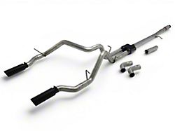 Flowmaster Outlaw Dual Exhaust System with Black Tips; Side/Rear Exit (19-26 5.3L Sierra 1500 w/o Factory Dual Exhaust)