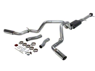 Flowmaster American Thunder Dual Exhaust System with Polished Tips; Side/Rear Exit (20-24 6.6L Gas Sierra 2500 HD)
