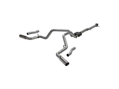 Flowmaster Outlaw Dual Exhaust System with Polished Tips; Side/Rear Exit (20-24 6.6L Gas Sierra 2500 HD)